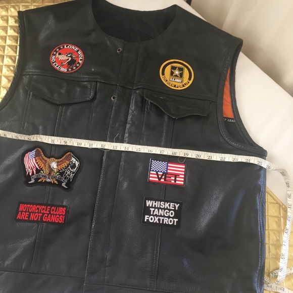 Leather Biker Vest - Picture 7 of 15